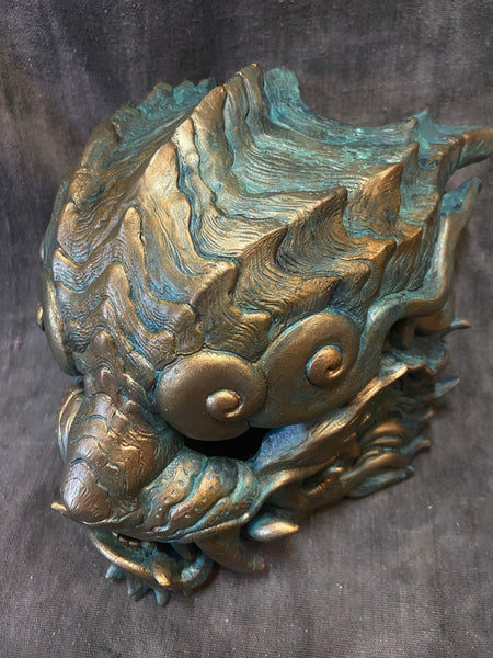 FAUX COPPER PATINA SENTINEL MASK