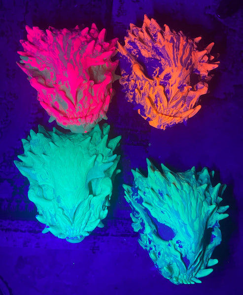 SILAS SPECIAL- UV GLOW TEPHRA BRUTE BLANK MASK ( PINK YELLOW)