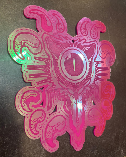 MYSTIC KITTY ACRYLIC PLAQUE- IRIDESCENT