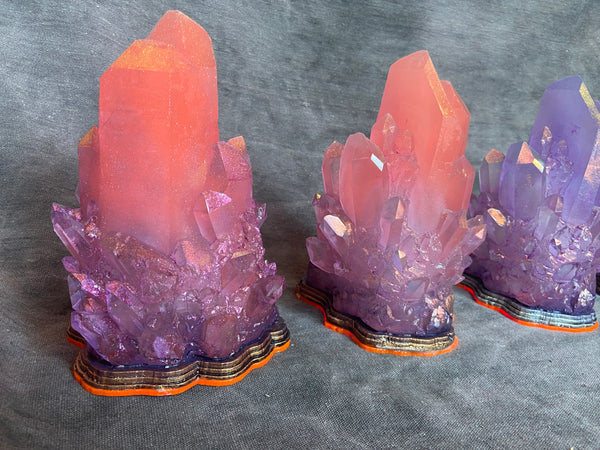 CRYSTAL CLUSTER LIGHTS- PURPLES AND PINKS