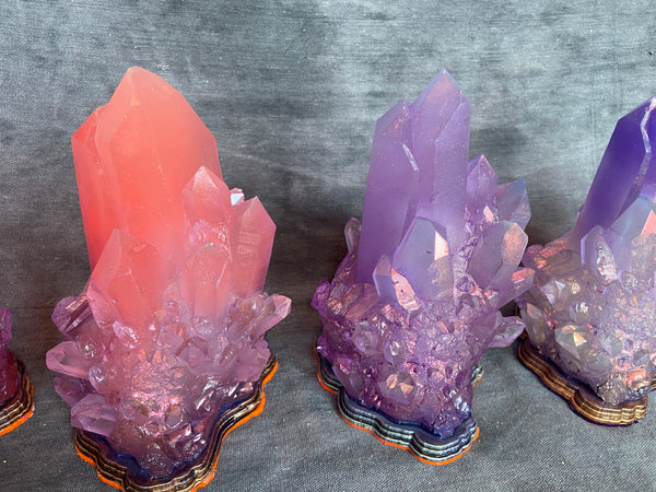 CRYSTAL CLUSTER LIGHTS- PURPLES AND PINKS