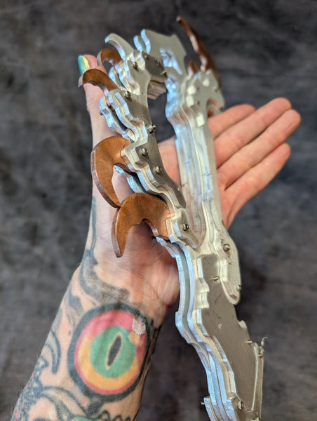 ALIEN AXE PROP- ALUMINUM/COPPER METAL PROTOTYPE