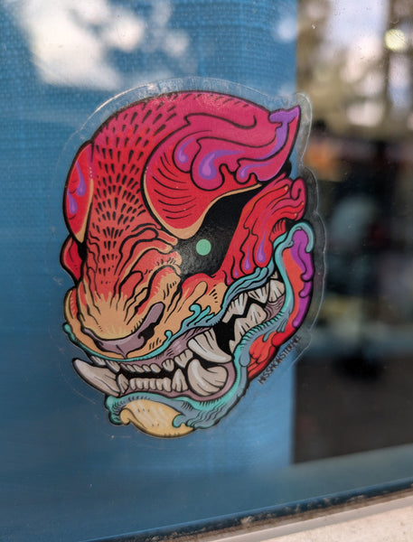 TENTACLE AND ORNATE PANTHER CLEAR VINYL STICKER 2 PACK