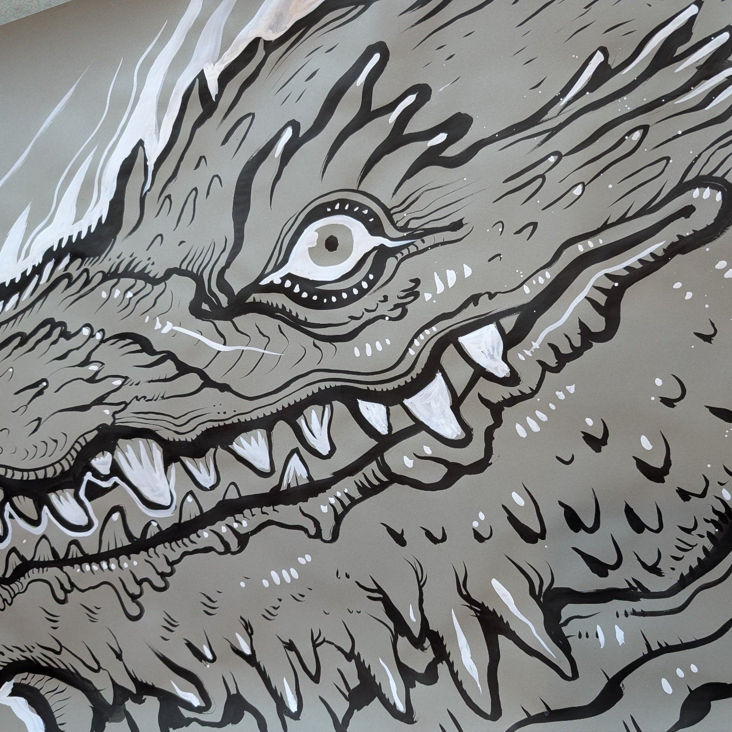 GIANT 5' INK DRAWING- DRAGON