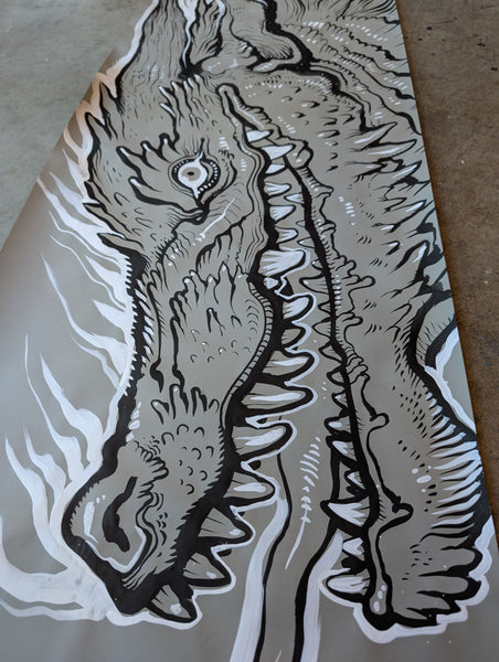 GIANT 5' INK DRAWING- DRAGON