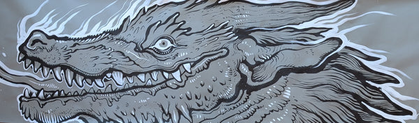 GIANT 5' INK DRAWING- DRAGON