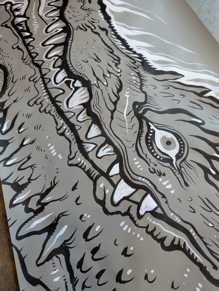 GIANT 5' INK DRAWING- DRAGON