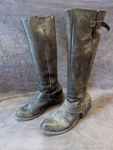 USED FLUEVOG PIRATE BOOTS- REPAIRED HEEL