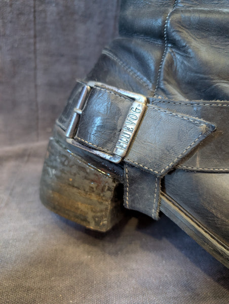 USED FLUEVOG PIRATE BOOTS- REPAIRED HEEL