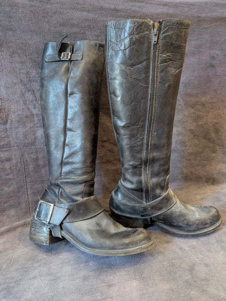 USED FLUEVOG PIRATE BOOTS- REPAIRED HEEL