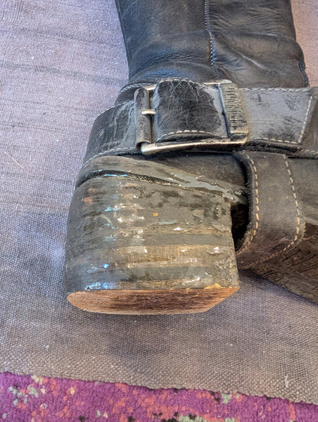 USED FLUEVOG PIRATE BOOTS- REPAIRED HEEL
