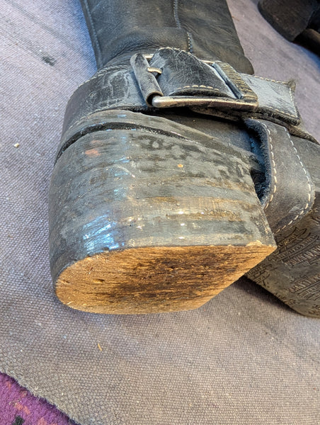 USED FLUEVOG PIRATE BOOTS- REPAIRED HEEL