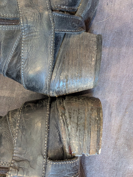 USED FLUEVOG PIRATE BOOTS- REPAIRED HEEL
