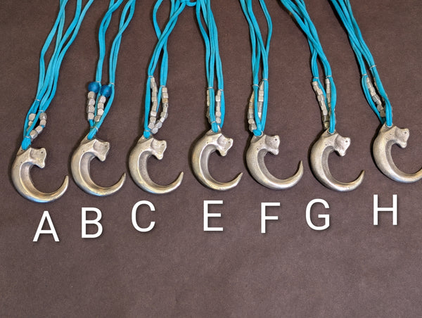 REAL PEWTER METAL CAST CLAW NECKLACE