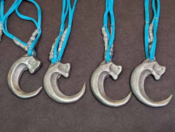 REAL PEWTER METAL CAST CLAW NECKLACE