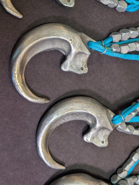 REAL PEWTER METAL CAST CLAW NECKLACE