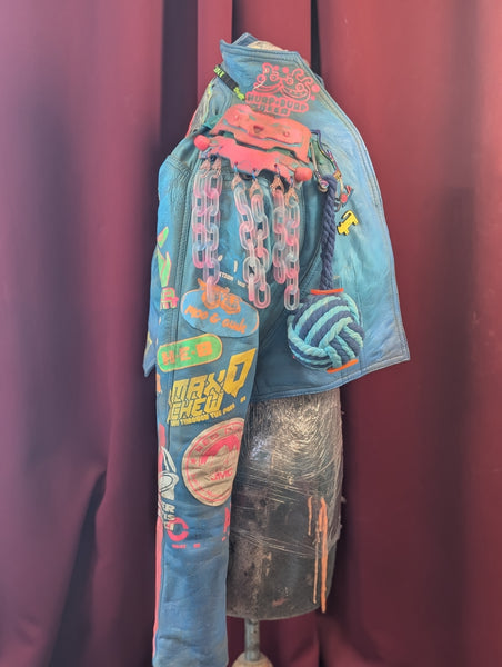SHITTY KITTY LEATHER JACKET RELIC