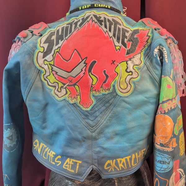 SHITTY KITTY LEATHER JACKET RELIC