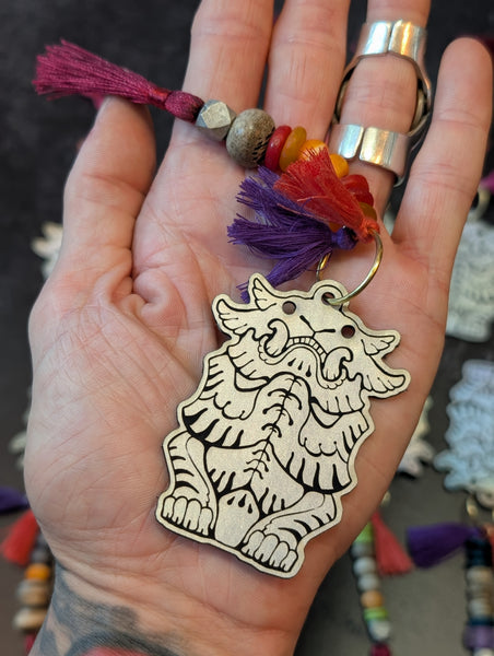EFFIGY LEATHERETTE CHARM- GLOW OR RAINBOW SILVER