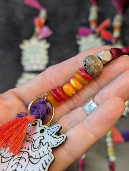 EFFIGY LEATHERETTE CHARM- GLOW OR RAINBOW SILVER