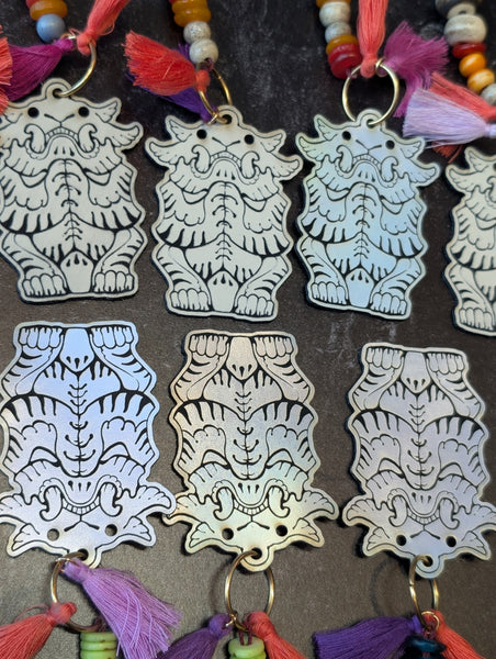 EFFIGY LEATHERETTE CHARM- GLOW OR RAINBOW SILVER