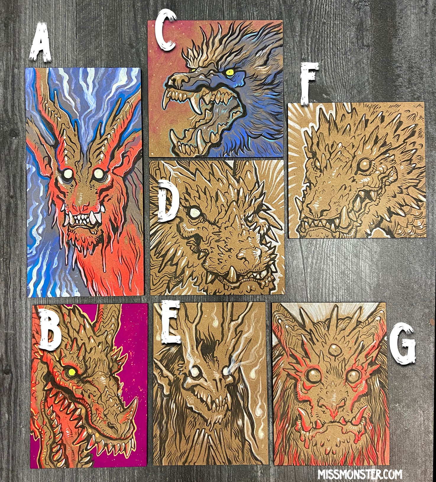 CUSTOM LISTING G FOR BENNY- INK PAINTINGS ON WOOD BOARD