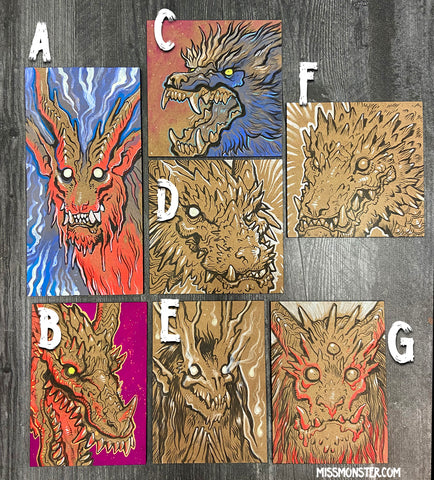 CUSTOM LISTING G FOR BENNY- INK PAINTINGS ON WOOD BOARD
