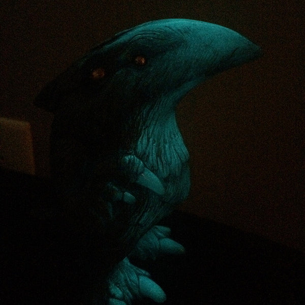 FLOCCULENT CRAW- CAST ART TOY- PAINTED, GLOW IN THE DARK
