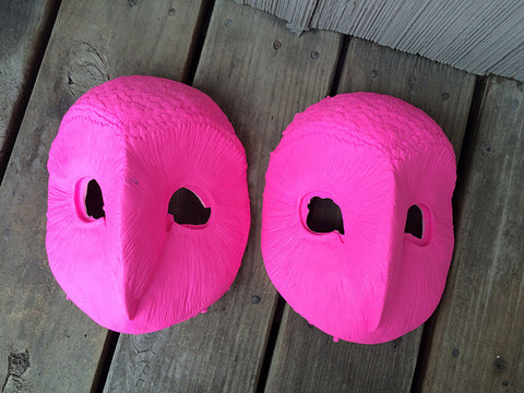 UV REACTIVE PINK OWL MASK