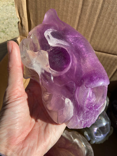 SPIRIT HOUSE CRYSTAL SKULL -DARK PURPLES