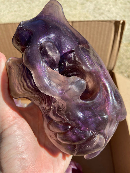 SPIRIT HOUSE CRYSTAL SKULL -DARK PURPLES