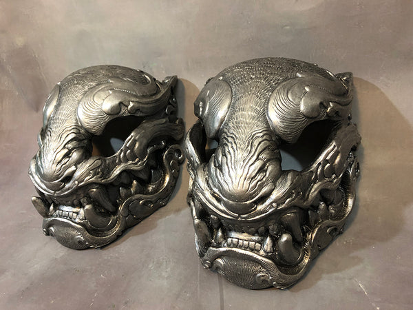 SILVER ORNATE PANTHER MASK