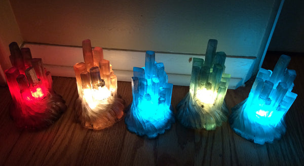 SELENITE CAST CRYSTAL LED