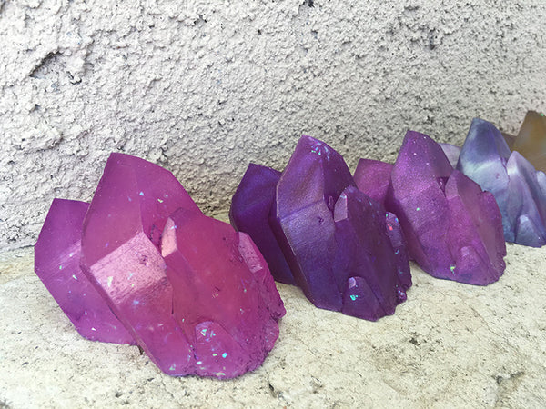 URETHANE GLOW IN THE DARK CRYSTAL- SMALL ( PURPLE AND ORANGE)