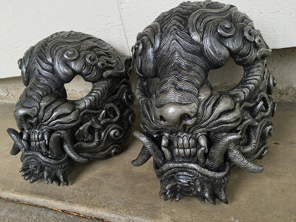 URETHANE SENTINEL MASK- PAINTED AND FINISHED- OLD SILVER