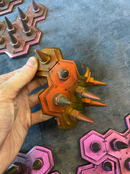 PATREON-COLOR SHIFT FLEXIBLE SPIKE ARMOR PANEL- SOME IMPERFECT CASTS