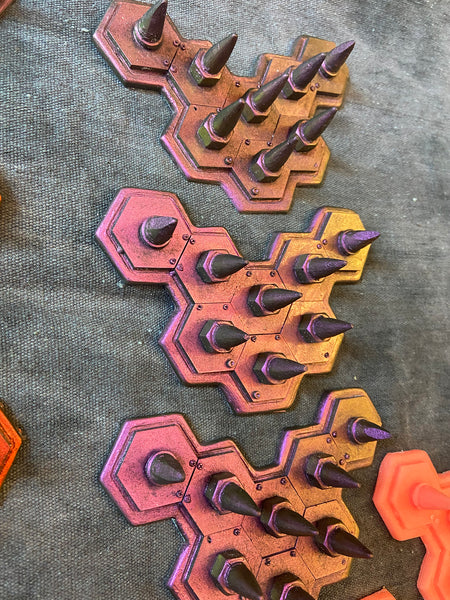 PATREON-COLOR SHIFT FLEXIBLE SPIKE ARMOR PANEL- SOME IMPERFECT CASTS