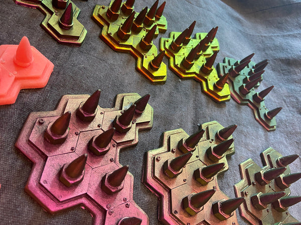 PATREON-COLOR SHIFT FLEXIBLE SPIKE ARMOR PANEL- SOME IMPERFECT CASTS