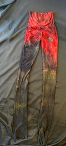 WILDHORSE APPAREL RED DIP DYED LEGGINGS- SIZE MEDIUM ITEM #10