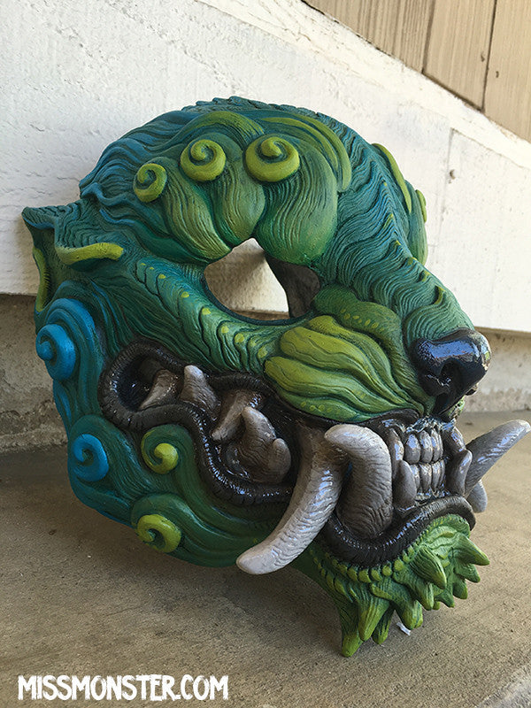 Sentinel Mask PAINTED READY TO WEAR SENTINEL MASK- SEA MONSTER GREEN – missmonster