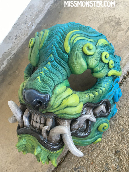 PAINTED READY TO WEAR SENTINEL MASK- SEA MONSTER GREEN