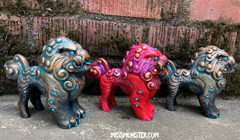 FOO DOG BLEP PAINTED FIGURE