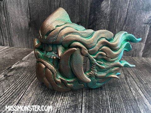 PATREON- SNARL HALF MASK- ANTIQUE BRONZE