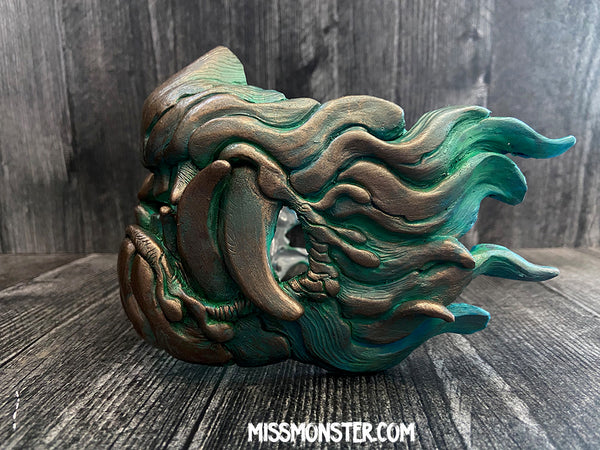 PATREON- SNARL HALF MASK- ANTIQUE BRONZE