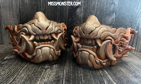PATREON- SNARL HALF MASK- RUST