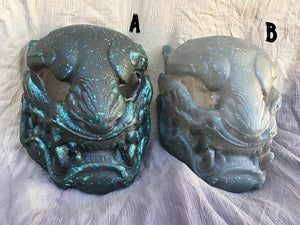 OPAL FLAKE- GLOW IN THE DARK TRANSLUCENT BLANK PANTHER MASK