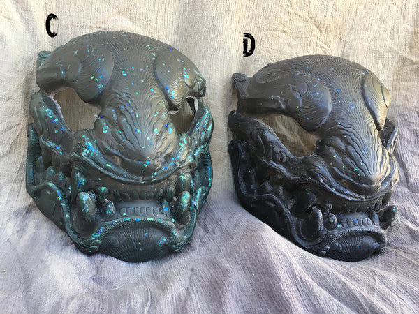 OPAL FLAKE- GLOW IN THE DARK TRANSLUCENT BLANK PANTHER MASK