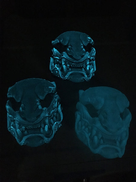 OPAL FLAKE- GLOW IN THE DARK TRANSLUCENT BLANK PANTHER MASK