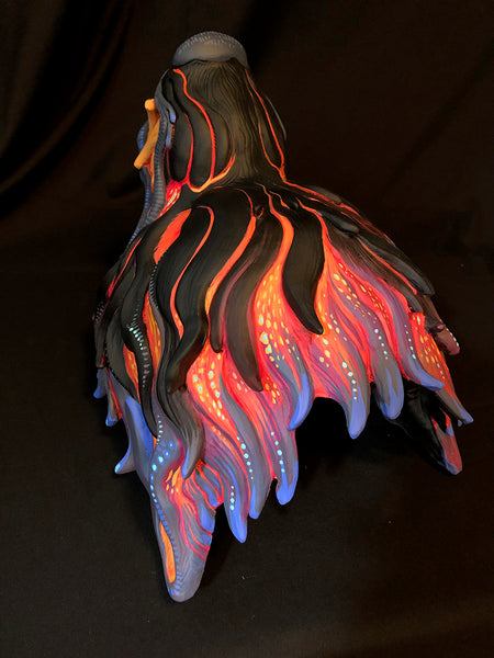 NEON LAVA WAVEWOLF MASK- HAND PAINTED