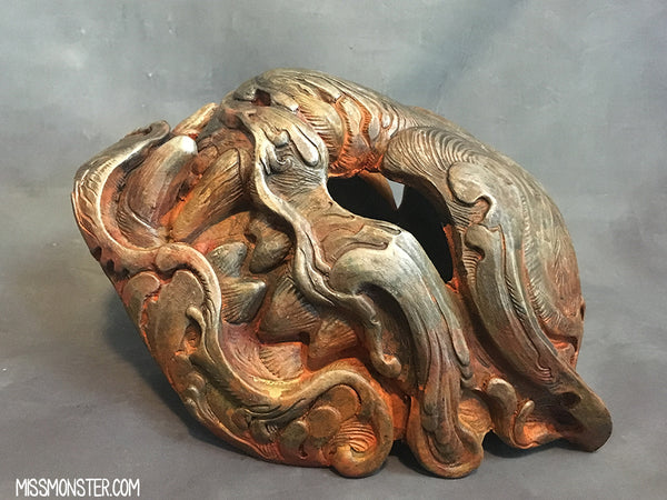 RUST ORNATE PANTHER MASK